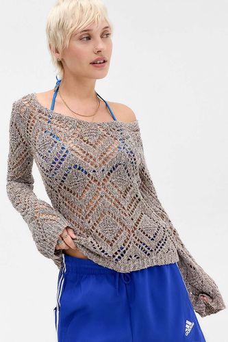 Pull col en V UO en maille pointelle par en taille: XS - Urban Outfitters - Modalova