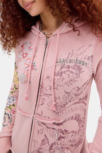 Sweat à capuche ajusté UO à imprimé tatouage Y2K par en taille: Small - Urban Outfitters - Modalova