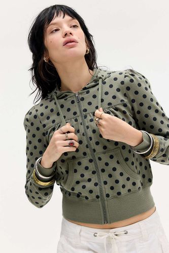 Sweat à capuche ajusté à pois avec fermeture éclair en taille: Small - Silence + Noise - Modalova