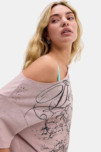 T-shirt graphique décontracté à épaules dénudées UO Devotion Slub par en taille: XS - Urban Outfitters - Modalova