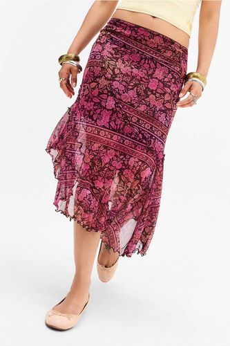 Jupe midi asymétrique à carreaux rose UO par en taille: Medium - Urban Outfitters - Modalova