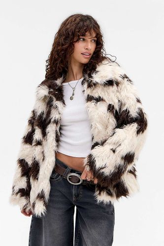 Manteau en fausse fourrure imprimé vache en taille: Small - BDG - Modalova