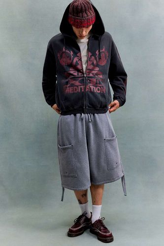 Sweat à capuche zippé noir avec graphique de méditation en taille: Small - XLARGE - Modalova