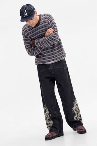 Jeans noirs à panneaux coupe droite en taille: 30 l 30 L - Ed Hardy - Modalova