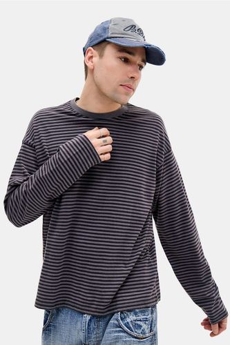 T-shirt à manches longues rayé noir et gris en taille: Medium - BDG - Modalova