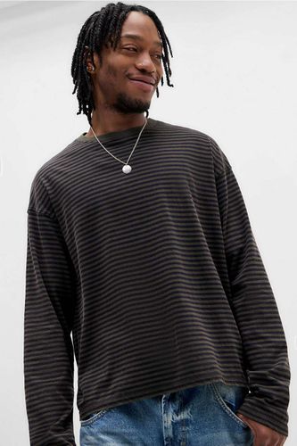 T-shirt à manches longues à rayures kaki et noir en taille: Small - BDG - Modalova