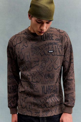 Sweat-shirt marron avec logo imprimé en taille: Medium - XLARGE - Modalova