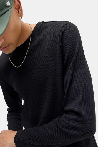 T-shirt gaufré noir uni à manches longues en taille: XS - BDG - Modalova