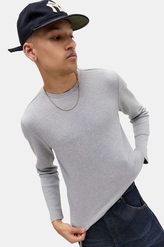 Grey Plain Long Sleeve Waffle T-Shirt en taille: Medium - BDG - Modalova