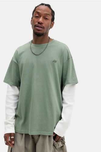 Iets frans. T-shirt vert gaufré à double couche avec manches en taille: Medium - iets frans... - Modalova