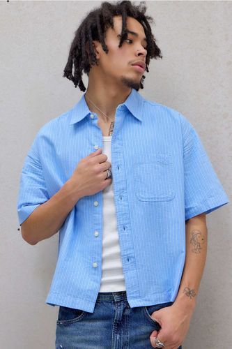 Chemise à manches courtes Arlo à rayures bleu vif en taille: Medium - BDG - Modalova