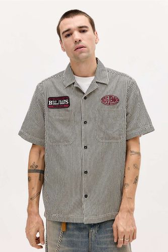 Chemise de mécanicien Arlo noire et blanche en taille: Medium - BDG - Modalova