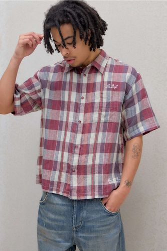 Chemise en lin à carreaux brodée en taille: Small - BDG - Modalova