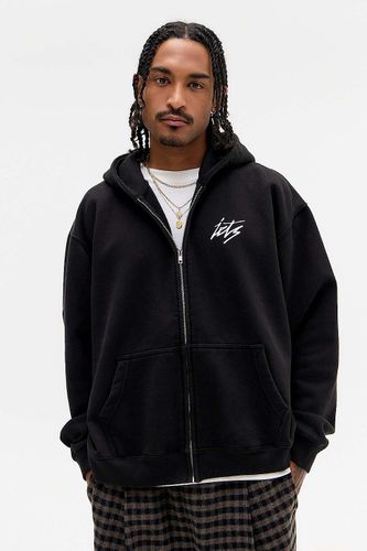 Iets frans. Black Script Embroidered Zip-Through Hoodie en taille: 2XS - iets frans... - Modalova