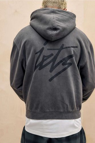 Sweat à capuche zippé script lavé marron iets frans. en taille: Small - iets frans... - Modalova