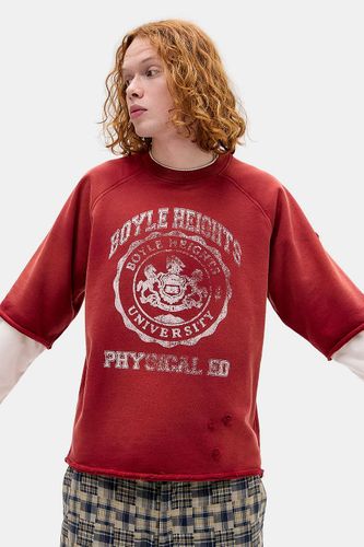 Red Varsity Double Layer T-Shirt en taille: Small - BDG - Modalova