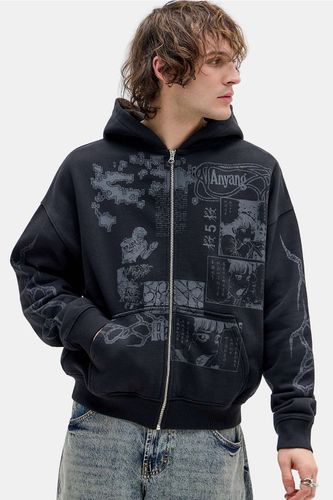 Sweat à capuche zippé UO Asiatic par taille: Large - Urban Outfitters - Modalova