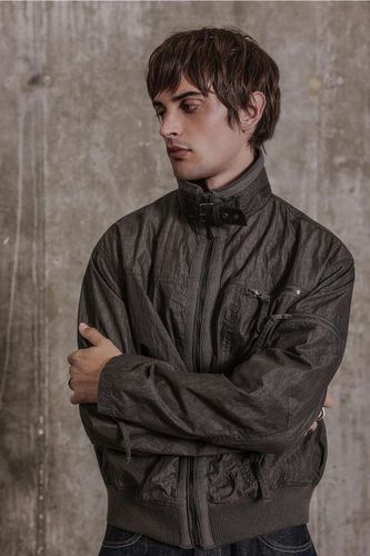 Veste en nylon à col entonnoir avec boucle en taille: Small - Archivis - Modalova