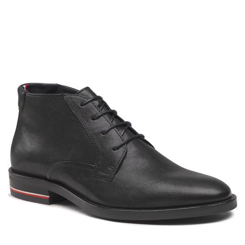 Boots Tommy Hilfiger Signature Hilfiger Leather Boot FM0FM04176 Black BDS - Chaussures.fr - Modalova