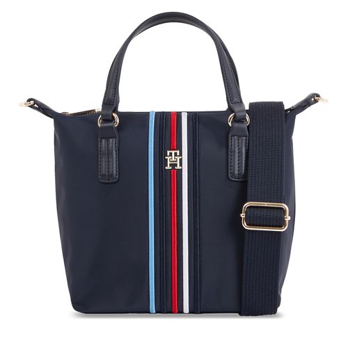 Sac à main Tommy Hilfiger Poppy Small Tote Corp AW0AW15986 Space Blue DW6 - Chaussures.fr - Modalova