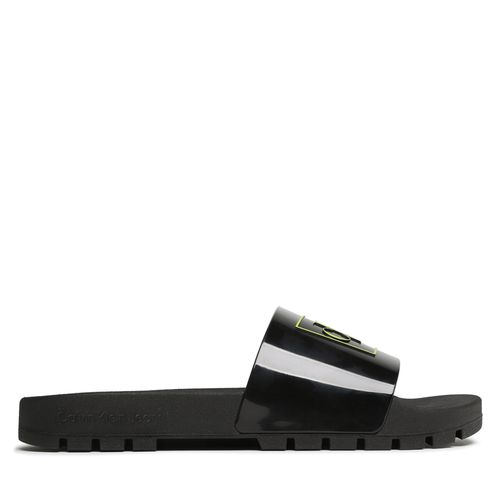 Mules / sandales de bain Calvin Klein Jeans Truck Slide Monogram Rubber YM0YM00591 Noir - Chaussures.fr - Modalova