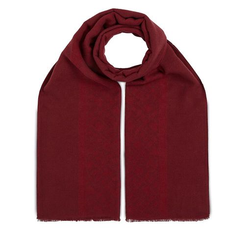Écharpe Tommy Hilfiger Monogram Brushed Scarf AW0AW15341 Rouge - Chaussures.fr - Modalova