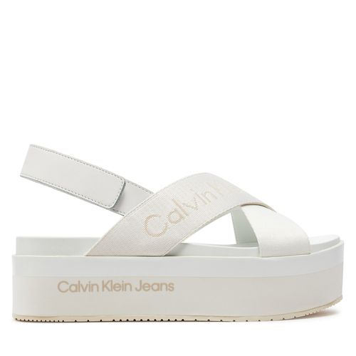 Sandales Calvin Klein Jeans Flatform Sandal Sling In Mr YW0YW01362 Blanc - Chaussures.fr - Modalova