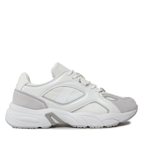 Sneakers Calvin Klein Jeans Retro Tennis Low Lace Mix Nbs Lu YW0YW01312 Bright White/Oyster Mushroom 01V - Chaussures.fr - Modalova