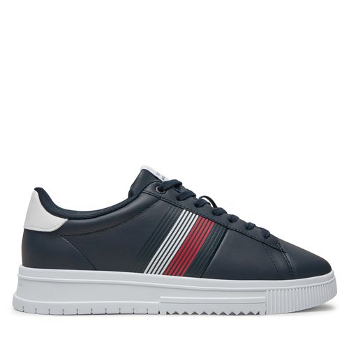 Sneakers Tommy Hilfiger Supercup Lth Seasonal FM0FM05129 Bleu marine - Chaussures.fr - Modalova