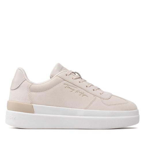 Sneakers Tommy Hilfiger Th Signature Suede Sneaker FW0FW06518 Beige - Chaussures.fr - Modalova