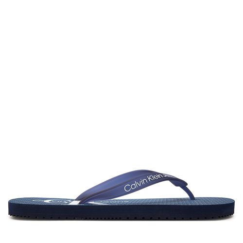 Tongs Calvin Klein Jeans Beach Sandal Glossy YM0YM00952 Bleu marine - Chaussures.fr - Modalova