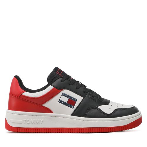 Sneakers Tommy Jeans Basket Leather EM0EM01162 Deep Crimson XNL - Chaussures.fr - Modalova