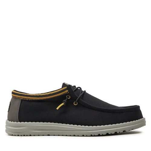 Mocassins Hey Dude Wally Leatterman 40715-072 Noir - Chaussures.fr - Modalova