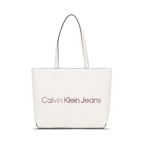 Sac à main Calvin Klein Jeans Sculpted Shopper29 Mono K60K610276 Écru - Chaussures.fr - Modalova