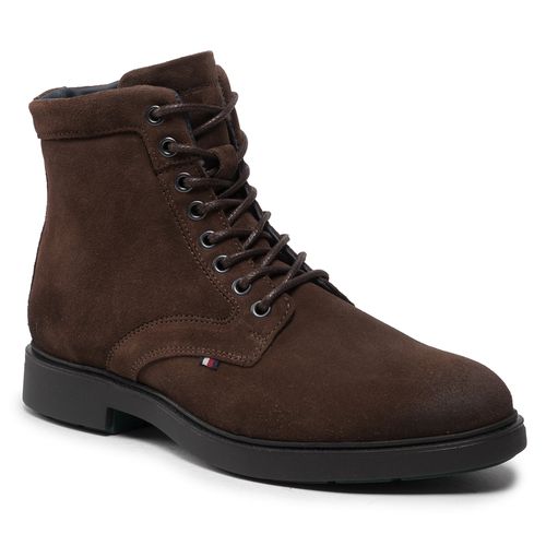 Bottes Tommy Hilfiger Elevated Rounded Suede Lace Boot FM0FM04185 Marron - Chaussures.fr - Modalova