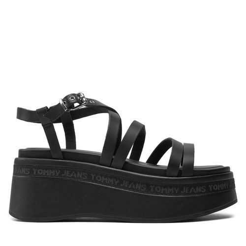 Sandales Tommy Jeans Tjw Strappy Wedge Sandal EN0EN02516 Noir - Chaussures.fr - Modalova