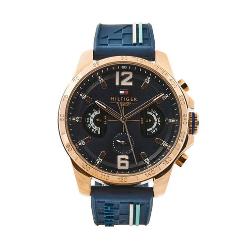 Montre Tommy Hilfiger Decker 1791474 Bleu marine - Chaussures.fr - Modalova