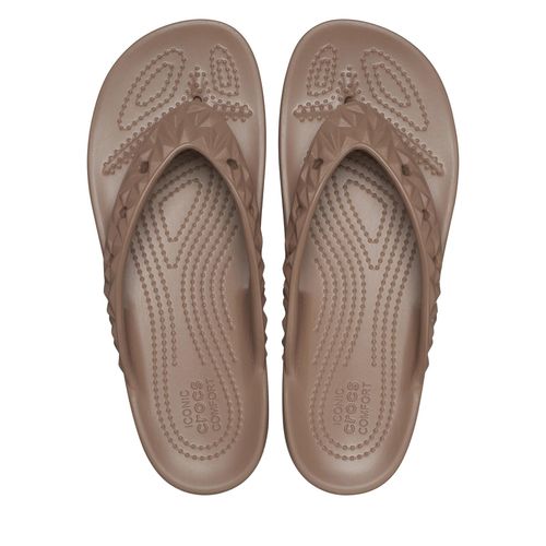 Tongs Crocs Classic Platform Geometric Flip 209565 Beige - Chaussures.fr - Modalova