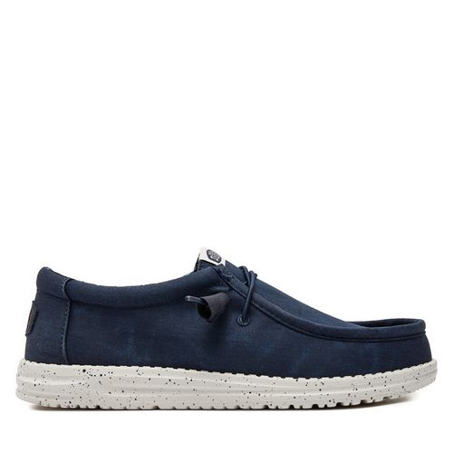 Mocassins Hey Dude Wally Canvas 40700-410 Bleu marine - Chaussures.fr - Modalova