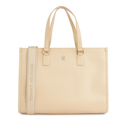 Sac à main Tommy Hilfiger Th Monotype Tote AW0AW15978 Beige - Chaussures.fr - Modalova