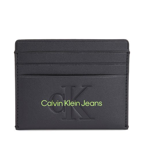 Étui cartes de crédit Calvin Klein Jeans Sculpted Cardcase 6Cc Mono K60K611987 Black/Dark Juniper 0GX - Chaussures.fr - Modalova