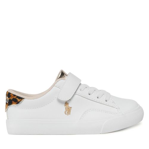 Sneakers Polo Ralph Lauren RF104320 WHITE SMOOTH/GOLD/ LEOPARD W/ GOLD - Chaussures.fr - Modalova