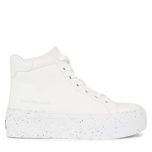 Sneakers Calvin Klein Jeans Bold Vulc Flatf Mid Laceup Wn YW0YW01230 Triple White 0K8 - Chaussures.fr - Modalova