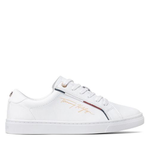 Sneakers Tommy Hilfiger Signature Sneaker FW0FW06322 Blanc - Chaussures.fr - Modalova