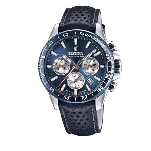 Montre Festina Timeless Chronograph F20561/2 Navy/Navy - Chaussures.fr - Modalova