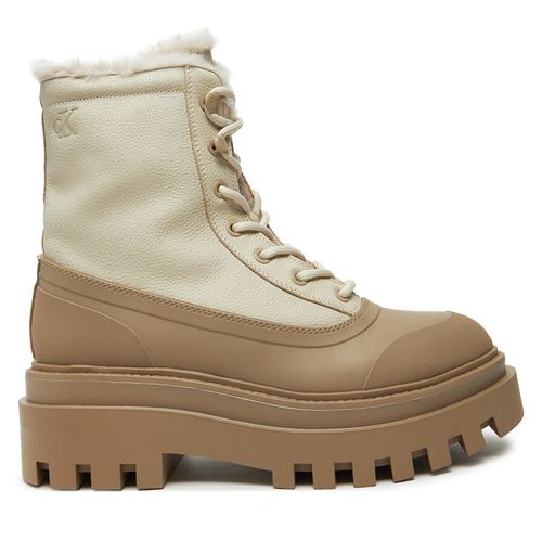 Bottes de randonnée Calvin Klein Jeans Flatform Lace Up Boot Padded YW0YW01557 Beige - Chaussures.fr - Modalova