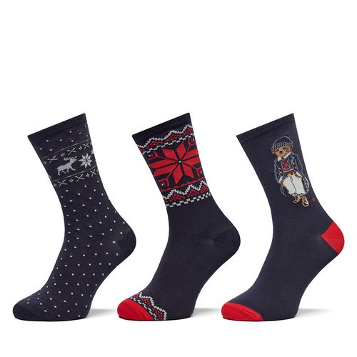 Lot de 3 paires de chaussettes hautes Polo Ralph Lauren 455956272001 Bleu marine - Chaussures.fr - Modalova