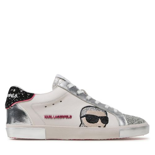 Sneakers KARL LAGERFELD KL60136F Off White Text Lthr w/Silver - Chaussures.fr - Modalova