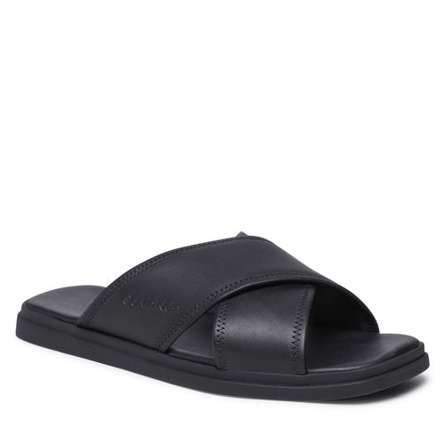Mules / sandales de bain Calvin Klein Criss Cross Sandal Lth HM0HM00950 Ck Black BEH - Chaussures.fr - Modalova
