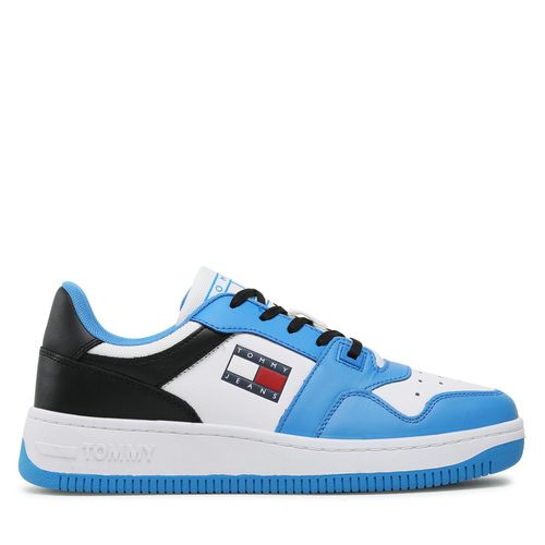 Sneakers Tommy Jeans Basket Leather EM0EM01162 Deep Sky Blue C2P - Chaussures.fr - Modalova